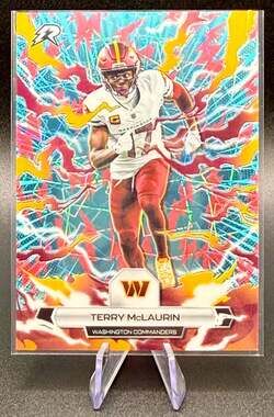 Terry McLaurin 2025 Topps Resurgence Sky Blue & Pink Shock Refractor Commanders